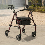 NNEDPE Foldable Steel Frame Rollator 4-Wheel Walker