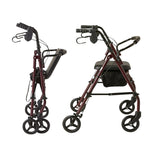 NNEDPE Foldable Steel Frame Rollator 4-Wheel Walker