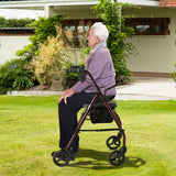 NNEDPE Foldable Steel Frame Rollator 4-Wheel Walker
