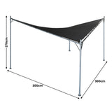 NNEDPE 3x3m Butterfly Steel Gazebo - Charcoal