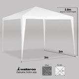 NNEDPE 3x3m Outdoor Party Wedding Event Gazebo Tent - White