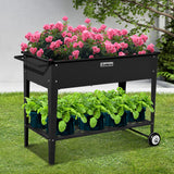 NNEDPE Garden Bed Raised 108.5 x 50.5 x 80cm Galvanized Steel  Black