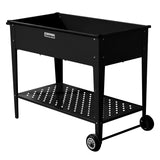 NNEDPE Garden Bed Raised 108.5 x 50.5 x 80cm Galvanized Steel  Black