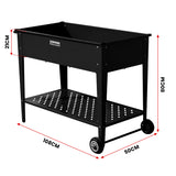 NNEDPE Garden Bed Raised 108.5 x 50.5 x 80cm Galvanized Steel  Black