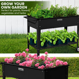 NNEDPE Garden Bed Raised 108.5 x 50.5 x 80cm Galvanized Steel  Black