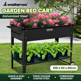 NNEDPE Garden Bed Raised 108.5 x 50.5 x 80cm Galvanized Steel  Black