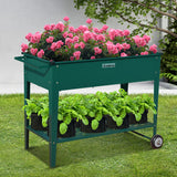 NNEDPE Garden Bed Cart Raised 108.5 x 50.5 x 80cm Steel - Green