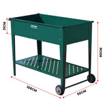 NNEDPE Garden Bed Cart Raised 108.5 x 50.5 x 80cm Steel - Green