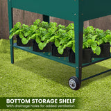 NNEDPE Garden Bed Cart Raised 108.5 x 50.5 x 80cm Steel - Green