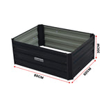 NNEDPE Garden Bed 80 x 60 x 30cm Galvanized Steel - Black