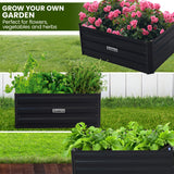 NNEDPE Garden Bed 80 x 60 x 30cm Galvanized Steel - Black