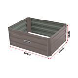 NNEDPE Garden Bed 80 x 60 x 30cm Galvanized Steel - Grey