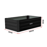NNEDPE Garden Bed 100 x 60 x 30cm Galvanized Steel - Black