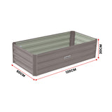 NNEDPE Garden Bed 120 x 60 x 30cm Galvanized Steel - Grey