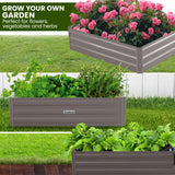 NNEDPE Garden Bed 120 x 60 x 30cm Galvanized Steel - Grey