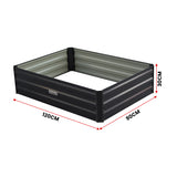 NNEDPE Garden Bed 120 x 90 x 30cm Galvanized Steel - Black