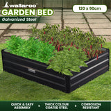 NNEDPE Garden Bed 120 x 90 x 30cm Galvanized Steel - Black