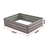 NNEDPE Garden Bed 120 x 90 x 30cm Galvanized Steel - Grey