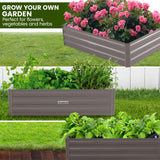 NNEDPE Garden Bed 120 x 90 x 30cm Galvanized Steel - Grey