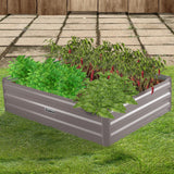 NNEDPE Garden Bed 120 x 90 x 30cm Galvanized Steel - Grey