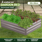 NNEDPE Garden Bed 120 x 90 x 30cm Galvanized Steel - Grey
