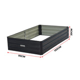 NNEDPE 150 x 90 x 30cm Galvanized Steel Garden Bed - Black