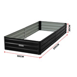 NNEDPE Garden Bed 210 x 90 x 30cm Galvanized Steel - Black