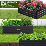 NNEDPE Garden Bed 210 x 90 x 30cm Galvanized Steel - Black