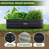 NNEDPE Garden Bed 210 x 90 x 30cm Galvanized Steel - Black