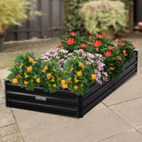 NNEDPE Garden Bed 210 x 90 x 30cm Galvanized Steel - Black