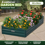 NNEDPE Garden Bed 210 x 90 x 30cm Galvanized Steel - Green