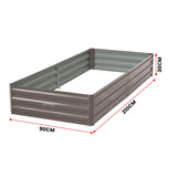 NNEDPE Garden Bed 210 x 90 x 30cm Galvanized Steel - Grey