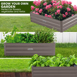 NNEDPE Garden Bed 210 x 90 x 30cm Galvanized Steel - Grey