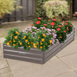 NNEDPE Garden Bed 210 x 90 x 30cm Galvanized Steel - Grey