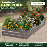 NNEDPE Garden Bed 210 x 90 x 30cm Galvanized Steel - Grey