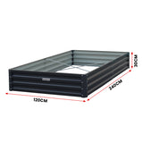 NNEDPE Garden Bed 240 x 120 x 30cm Galvanized Steel - Black