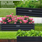 NNEDPE Garden Bed 240 x 120 x 30cm Galvanized Steel - Black