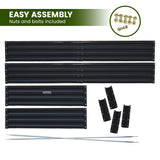NNEDPE Garden Bed 240 x 120 x 30cm Galvanized Steel - Black