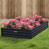 NNEDPE Garden Bed 240 x 120 x 30cm Galvanized Steel - Black