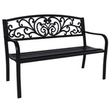 NNEDPE Steel Outdoor Garden Bench - Floral