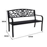 NNEDPE Steel Outdoor Garden Bench - Floral