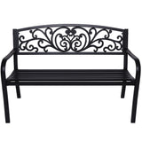 NNEDPE Steel Outdoor Garden Bench - Floral