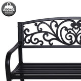 NNEDPE Steel Outdoor Garden Bench - Floral