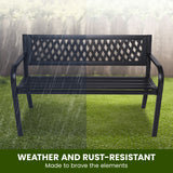 NNEDPE Steel Outdoor Garden Bench - Lattice