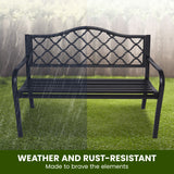 NNEDPE Steel Outdoor Garden Bench - Elegant