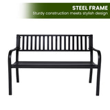NNEDPE Steel Outdoor Garden Bench - Modern