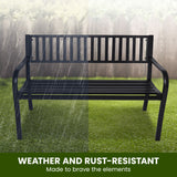 NNEDPE Steel Outdoor Garden Bench - Modern