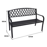 NNEDPE Steel Outdoor Garden Bench - Diamond