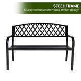 NNEDPE Steel Outdoor Garden Bench - Diamond