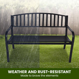 NNEDPE Steel Outdoor Garden Bench - Classic
